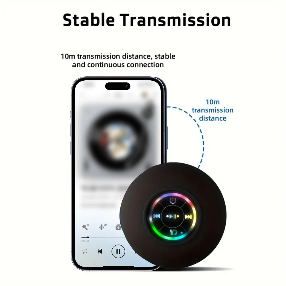 Waterproof LED Shower Speaker, Sports & Outdoor Accessory for Fitness Enthusiasts