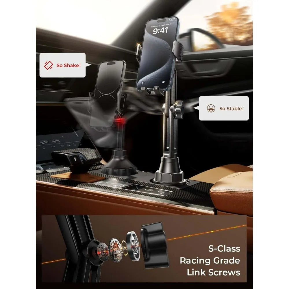 360° Adjustable Cup Holder Phone Mount for Cars & Trucks