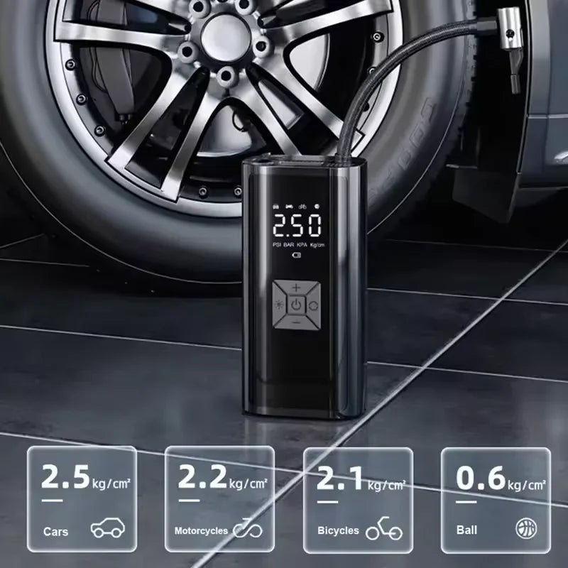 150 PSI Portable Tire Inflator for Cars & Bikes
