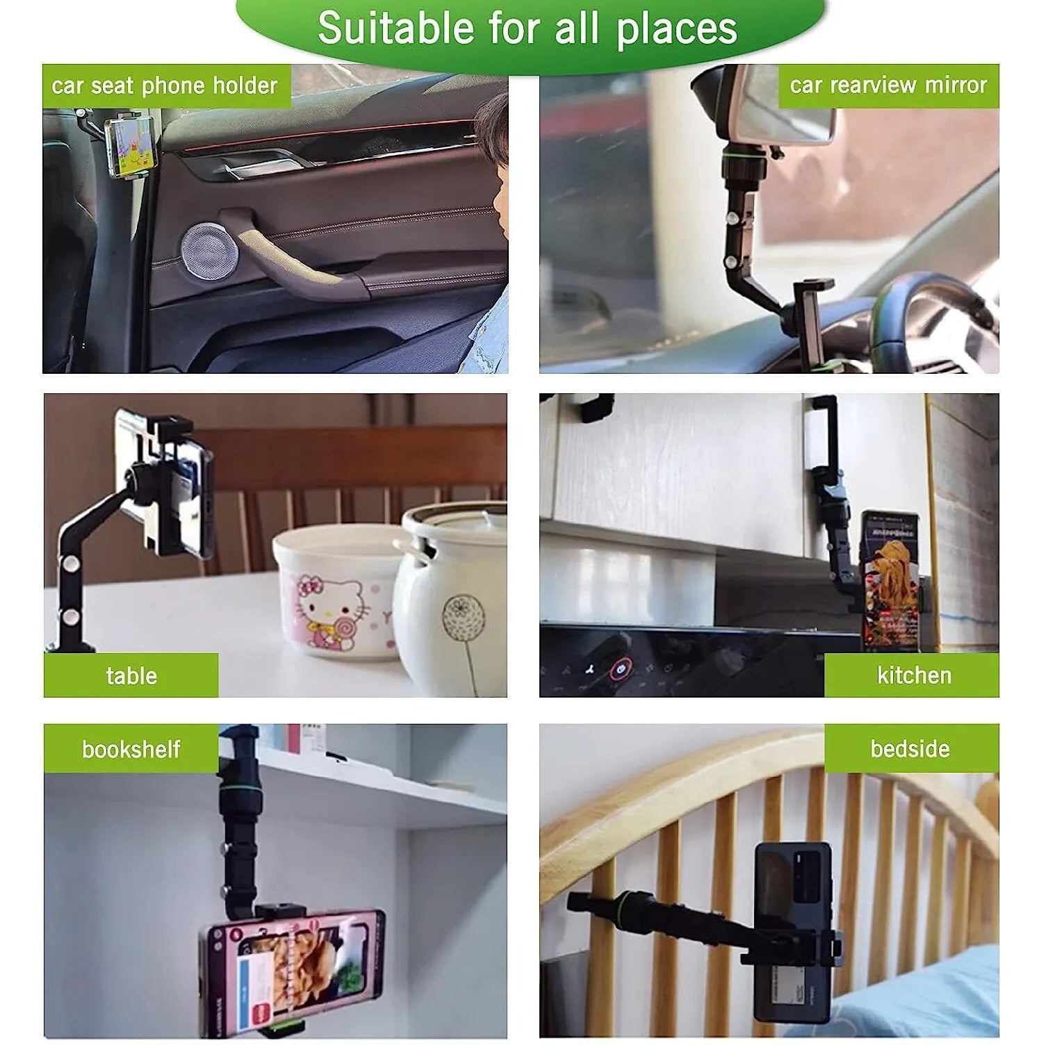 360° Rearview Mirror Phone Mount