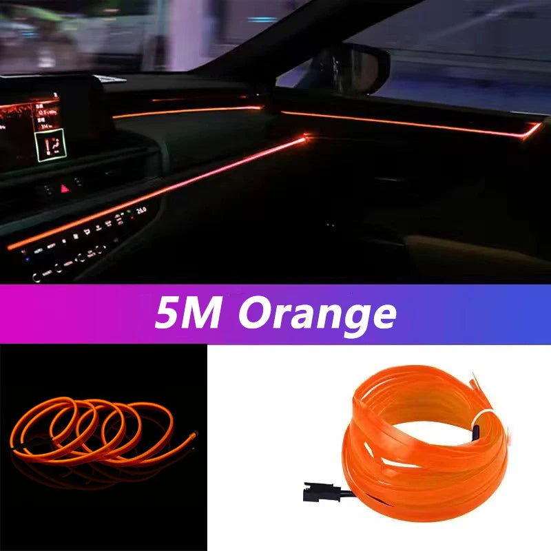 5M Car Interior LED Strip Lights – USB Ambient Lighting Kit