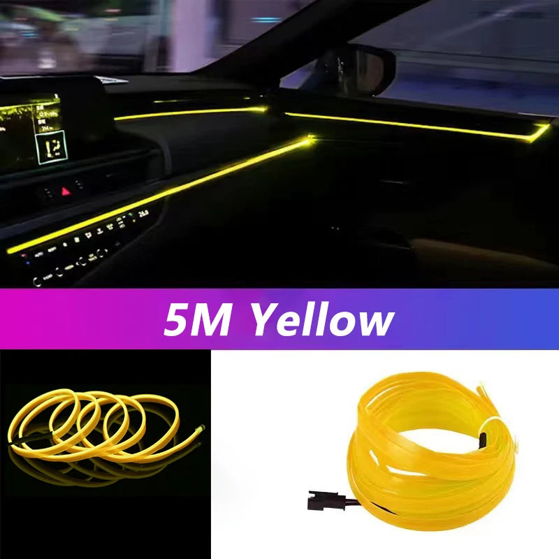 5M Car Interior LED Strip Lights – USB Ambient Lighting Kit