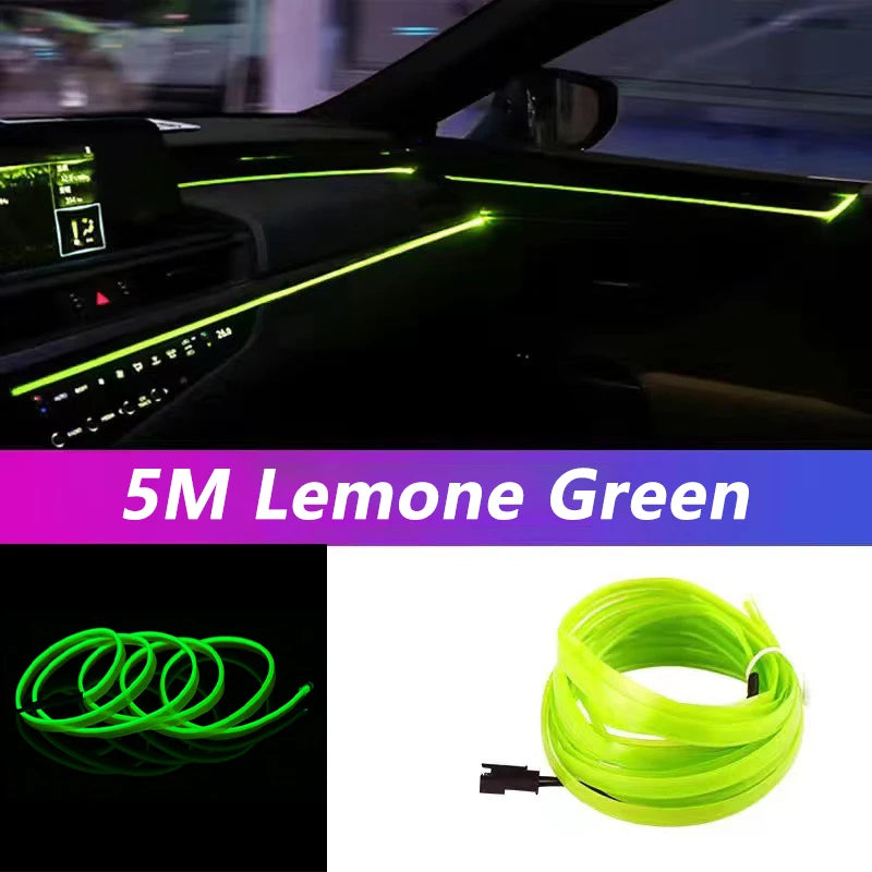 5M Car Interior LED Strip Lights – USB Ambient Lighting Kit