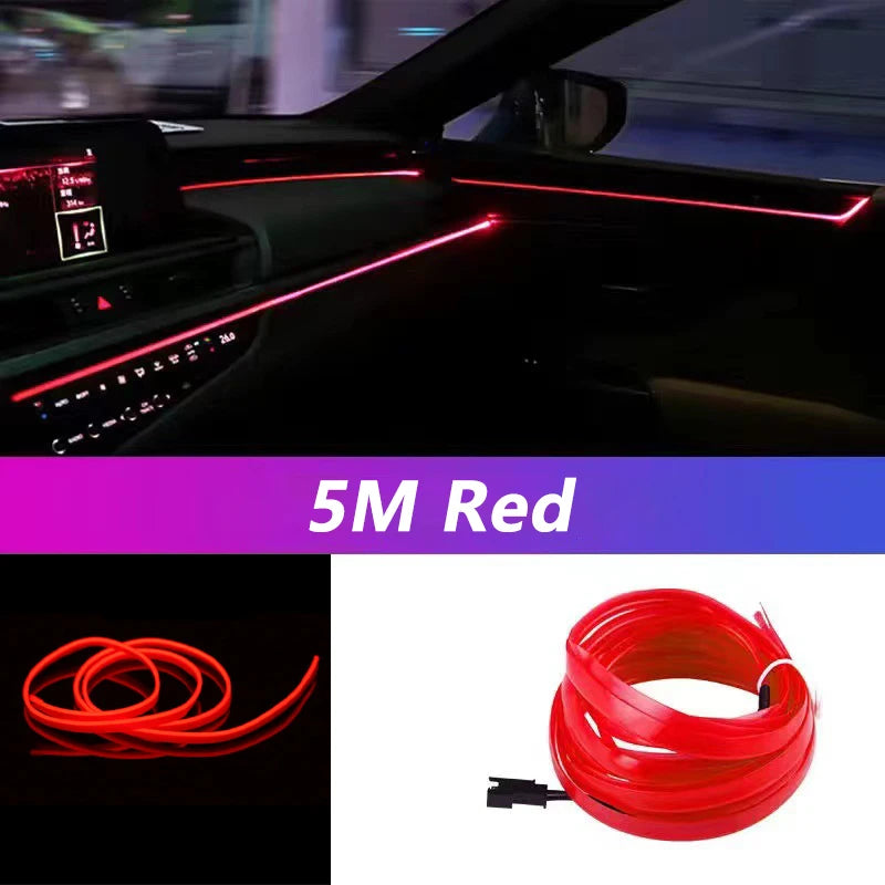 5M Car Interior LED Strip Lights – USB Ambient Lighting Kit
