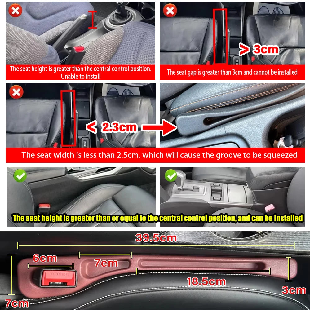 2-Pack Car Seat Gap Fillers – Stop Items Falling Between Seats