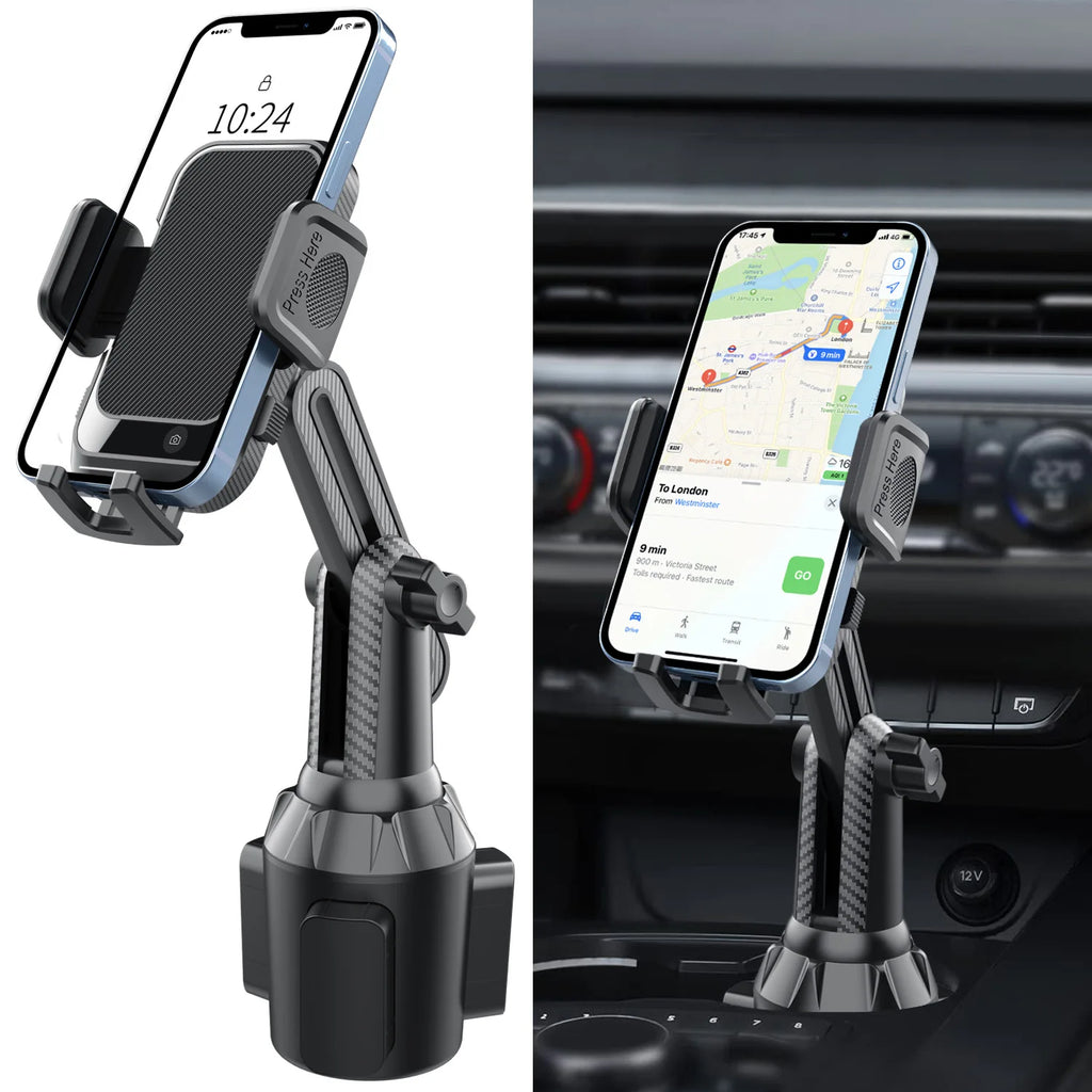 360° Adjustable Cup Holder Phone Mount for Cars & Trucks