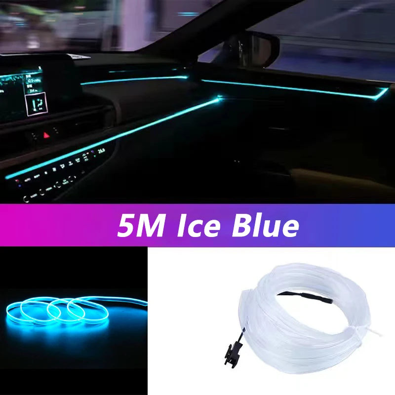 5M Car Interior LED Strip Lights – USB Ambient Lighting Kit