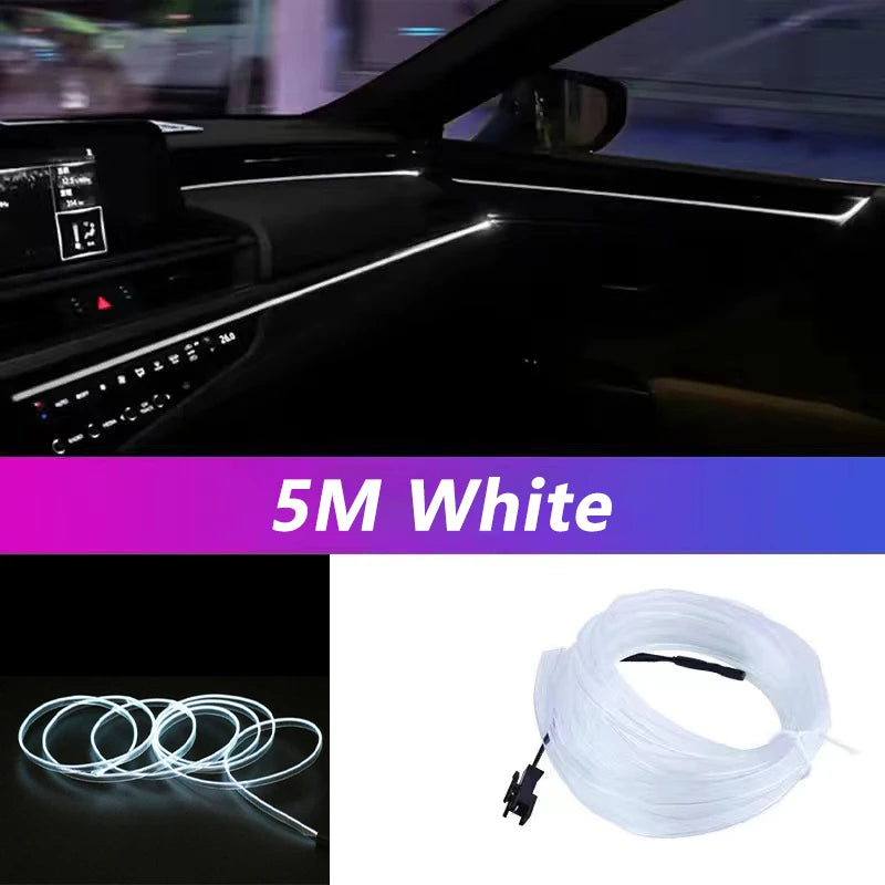 5M Car Interior LED Strip Lights – USB Ambient Lighting Kit