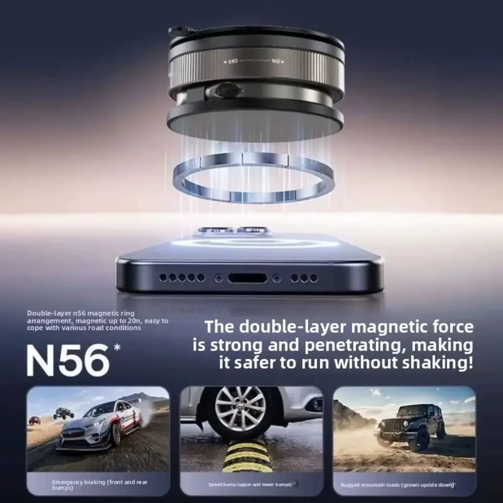 Magnetic Car Phone Mount – 360° Rotating Dashboard Holder for iPhone & Android