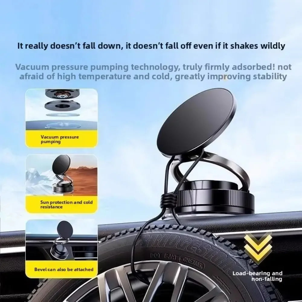 Magnetic Car Phone Mount – 360° Rotating Dashboard Holder for iPhone & Android