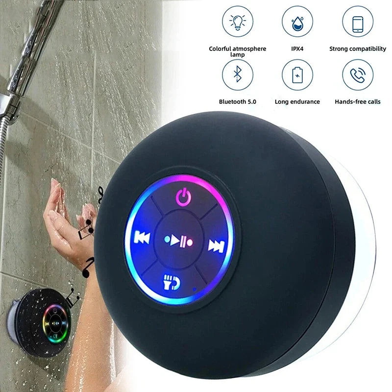 Waterproof LED Shower Speaker, Sports & Outdoor Accessory for Fitness Enthusiasts